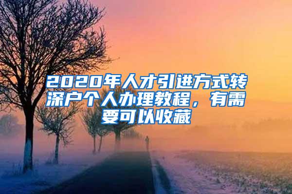 2020年人才引进方式转深户个人办理教程，有需要可以收藏