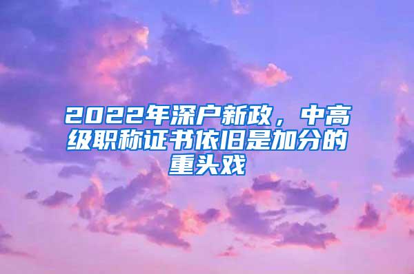 2022年深户新政，中高级职称证书依旧是加分的重头戏