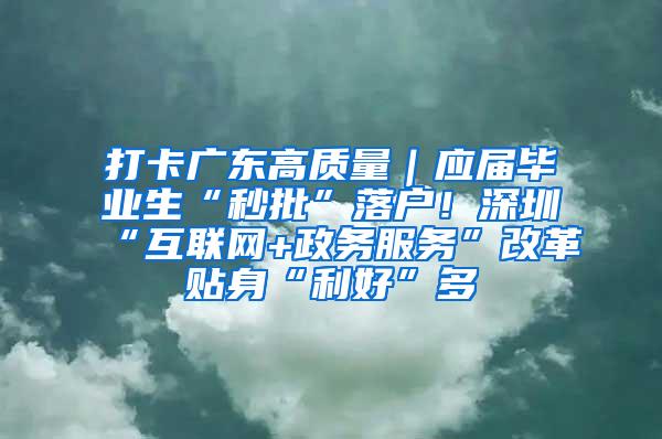 打卡广东高质量｜应届毕业生“秒批”落户！深圳“互联网+政务服务”改革贴身“利好”多