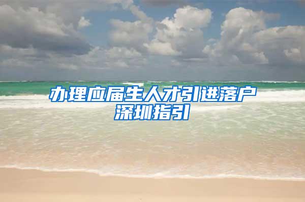 办理应届生人才引进落户深圳指引