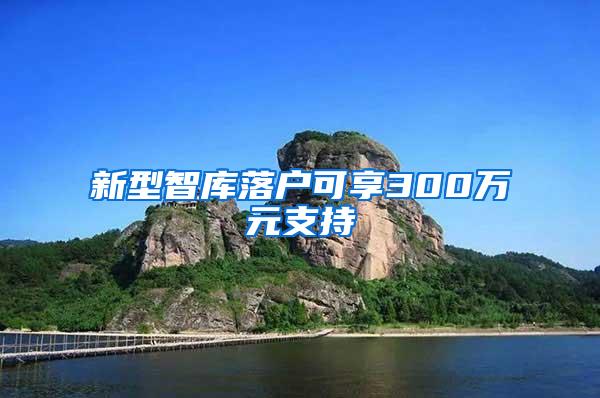 新型智库落户可享300万元支持