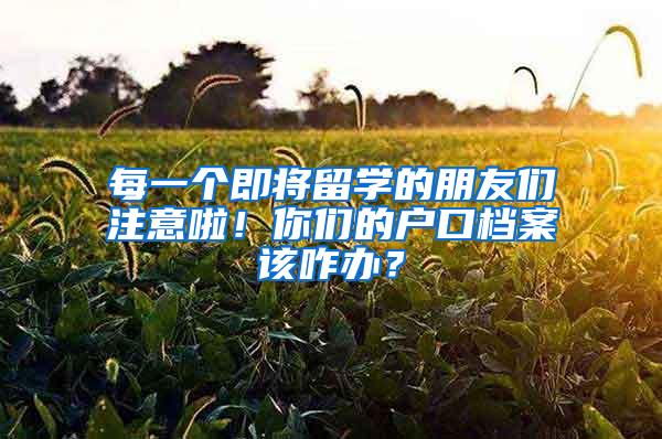 每一个即将留学的朋友们注意啦！你们的户口档案该咋办？