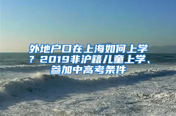 外地户口在上海如何上学？2019非沪籍儿童上学、参加中高考条件