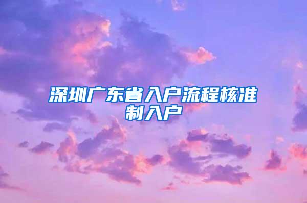 深圳广东省入户流程核准制入户