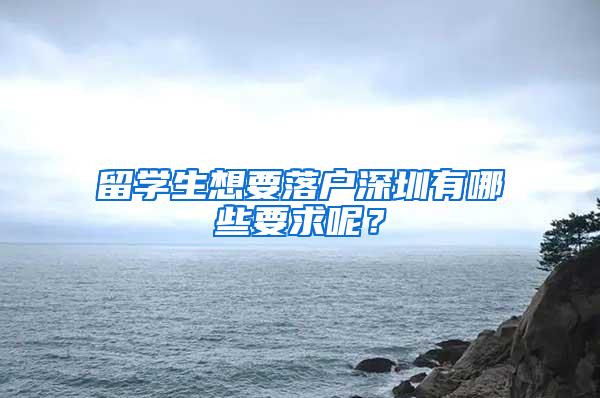 留学生想要落户深圳有哪些要求呢？