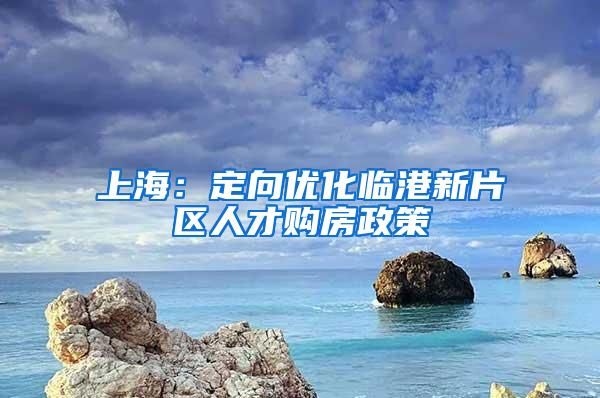 上海：定向优化临港新片区人才购房政策