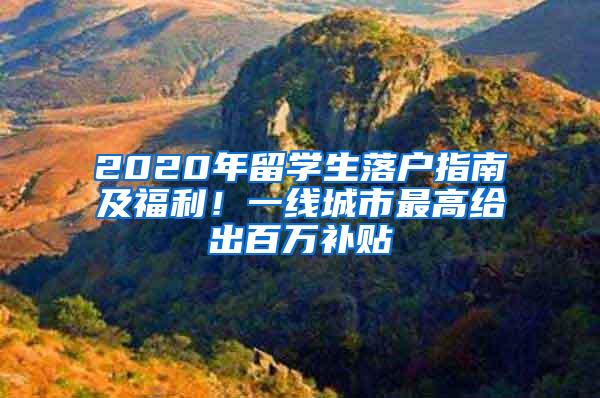 2020年留学生落户指南及福利！一线城市最高给出百万补贴