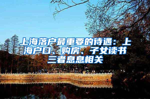 上海落户最重要的待遇：上海户口、购房、子女读书三者息息相关