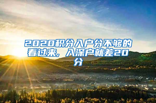 2020积分入户分不够的看过来, 入深户就差20分