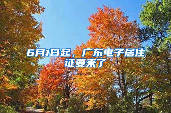 6月1日起，广东电子居住证要来了