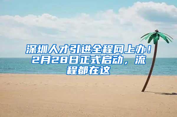 深圳人才引进全程网上办！2月28日正式启动，流程都在这