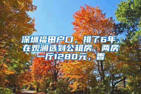 深圳福田户口，排了6年，在观澜选到公租房，两房一厅1280元，香
