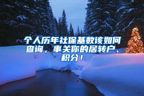 个人历年社保基数该如何查询，事关你的居转户、积分！