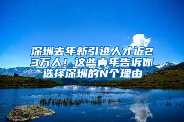 深圳去年新引进人才近23万人！这些青年告诉你选择深圳的N个理由