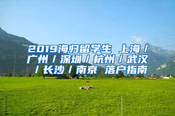 2019海归留学生 上海／广州／深圳／杭州／武汉／长沙／南京 落户指南