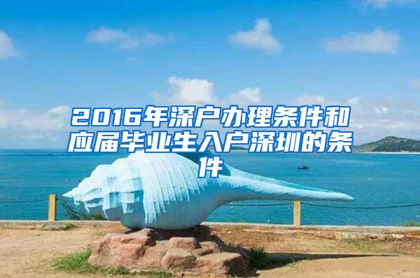 2016年深户办理条件和应届毕业生入户深圳的条件