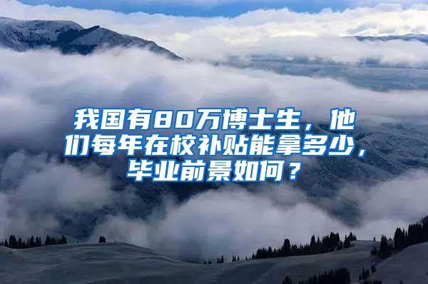 我国有80万博士生，他们每年在校补贴能拿多少，毕业前景如何？