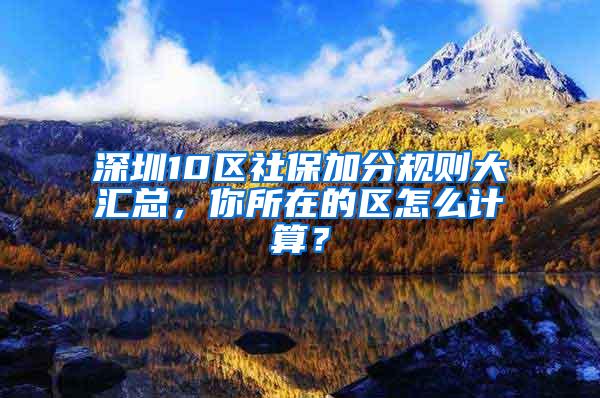 深圳10区社保加分规则大汇总，你所在的区怎么计算？