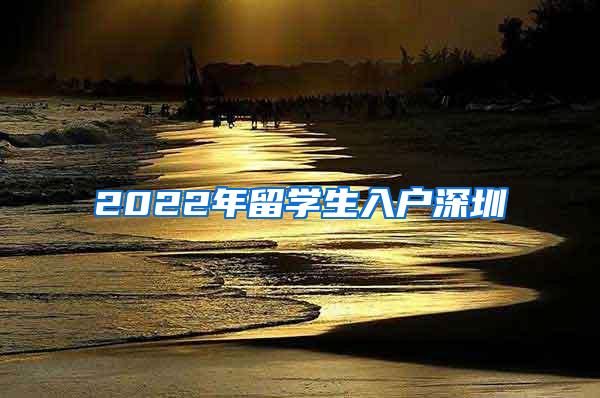 2022年留学生入户深圳