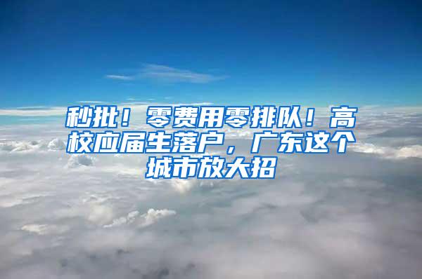 秒批！零费用零排队！高校应届生落户，广东这个城市放大招