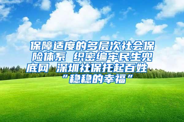 保障适度的多层次社会保险体系 织密编牢民生兜底网 深圳社保托起百姓“稳稳的幸福”