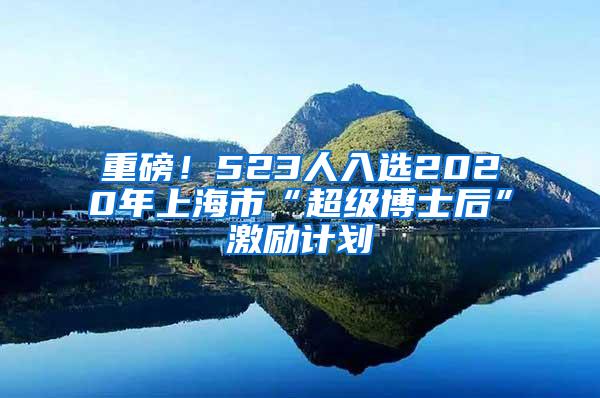 重磅！523人入选2020年上海市“超级博士后”激励计划