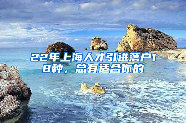 22年上海人才引进落户18种，总有适合你的