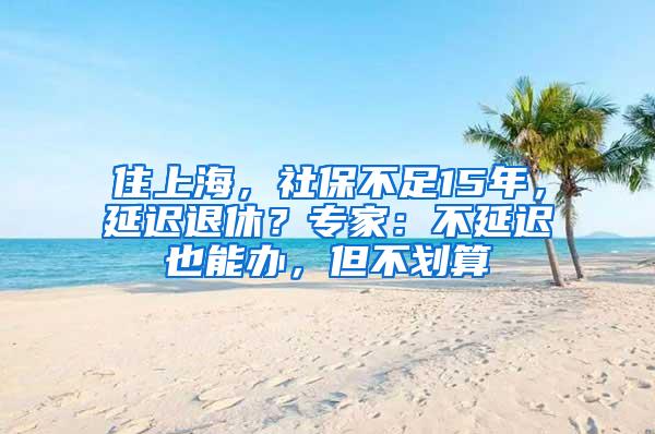 住上海，社保不足15年，延迟退休？专家：不延迟也能办，但不划算