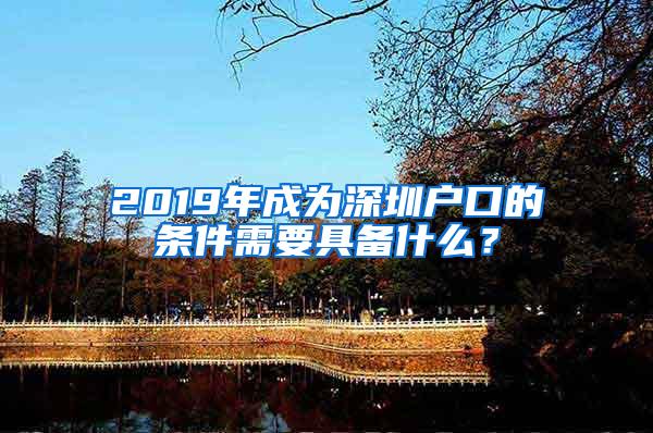 2019年成为深圳户口的条件需要具备什么？