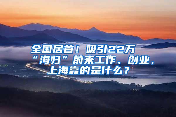 全国居首！吸引22万“海归”前来工作、创业，上海靠的是什么？
