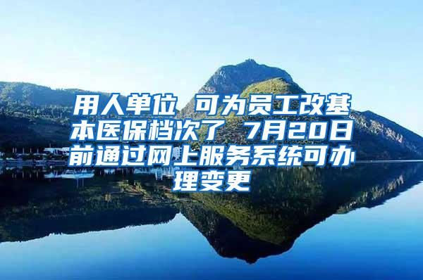 用人单位 可为员工改基本医保档次了 7月20日前通过网上服务系统可办理变更