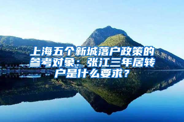 上海五个新城落户政策的参考对象：张江三年居转户是什么要求？