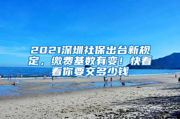 2021深圳社保出台新规定，缴费基数有变！快看看你要交多少钱