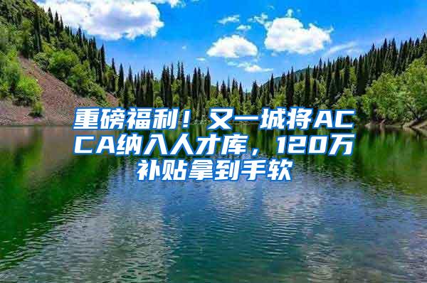 重磅福利！又一城将ACCA纳入人才库，120万补贴拿到手软