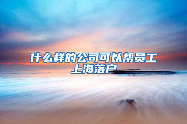 什么样的公司可以帮员工上海落户