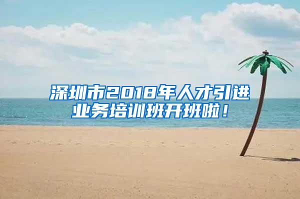 深圳市2018年人才引进业务培训班开班啦！