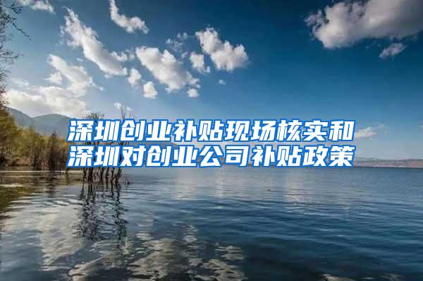 深圳创业补贴现场核实和深圳对创业公司补贴政策