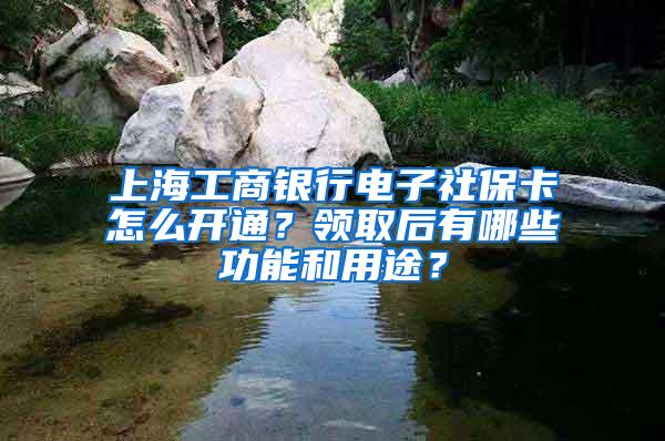 上海工商银行电子社保卡怎么开通？领取后有哪些功能和用途？