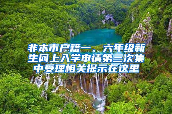 非本市户籍一、六年级新生网上入学申请第三次集中受理相关提示在这里→