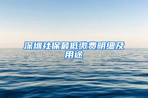 深圳社保最低缴费明细及用途