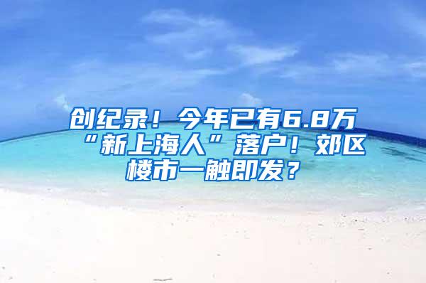 创纪录！今年已有6.8万“新上海人”落户！郊区楼市一触即发？