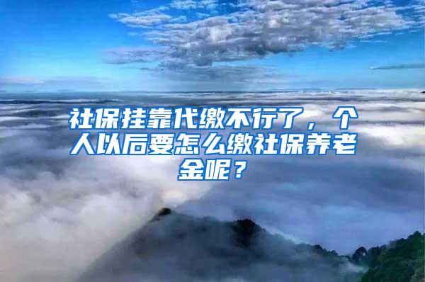 社保挂靠代缴不行了，个人以后要怎么缴社保养老金呢？