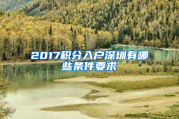 2017积分入户深圳有哪些条件要求