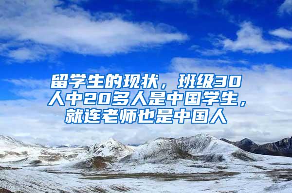 留学生的现状，班级30人中20多人是中国学生，就连老师也是中国人