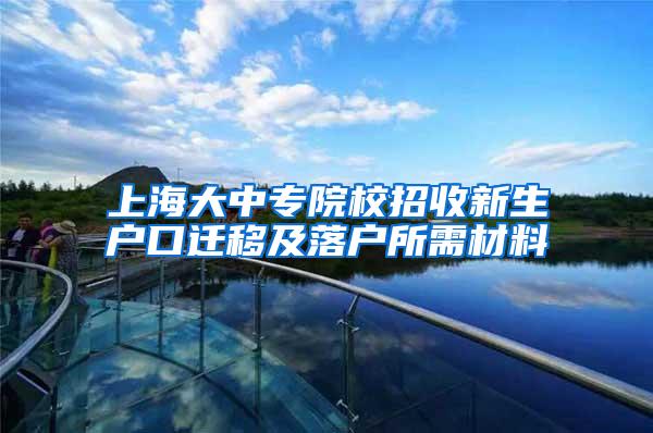 上海大中专院校招收新生户口迁移及落户所需材料