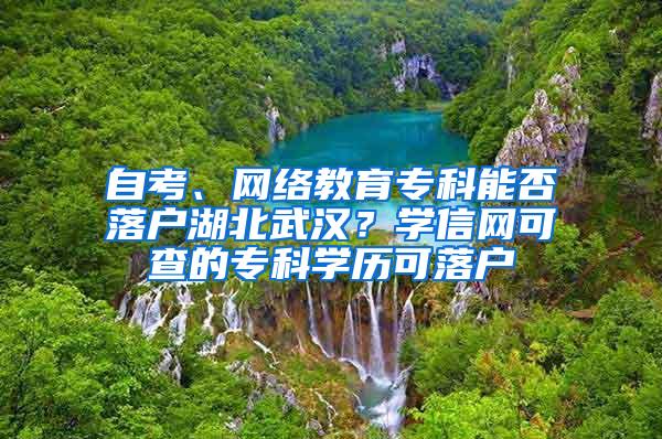 自考、网络教育专科能否落户湖北武汉？学信网可查的专科学历可落户