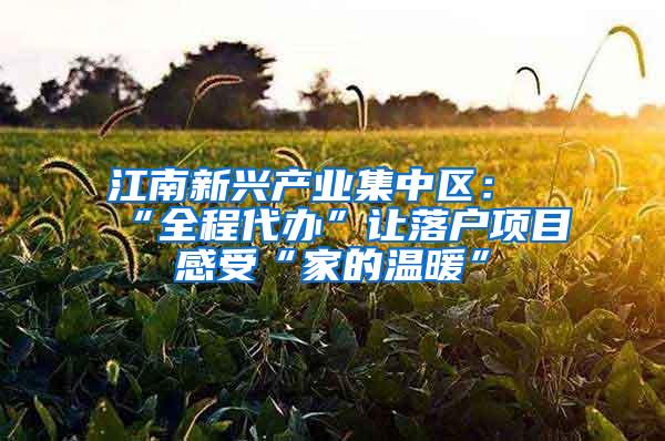 江南新兴产业集中区：“全程代办”让落户项目感受“家的温暖”