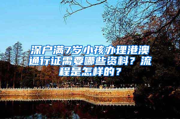 深户满7岁小孩办理港澳通行证需要哪些资料？流程是怎样的？