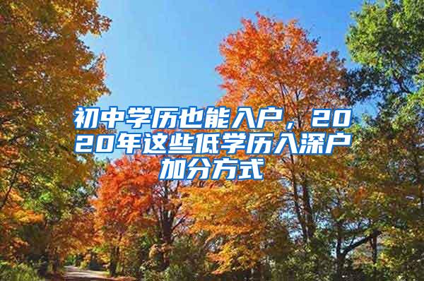 初中学历也能入户，2020年这些低学历入深户加分方式