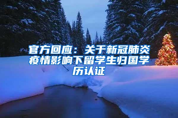 官方回应：关于新冠肺炎疫情影响下留学生归国学历认证